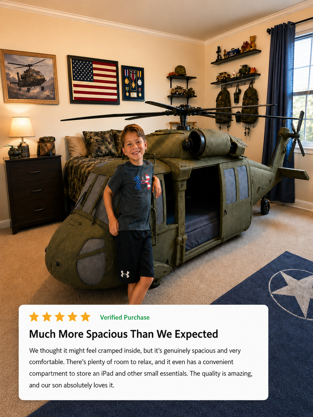 Commander Bed™ – Black Hawk Helicopter Dark Green